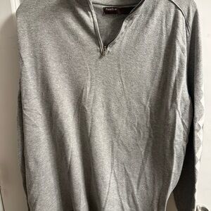 Perry Ellis Light Gray Quarter Zip Size XXL